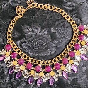 Ashley Stewart Gold and Purple Necklace Set